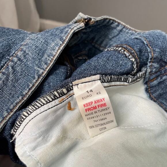 Vintage Y2K Denim Skirt US Size 10 Short Pleated Mini Blue Jean Schoolgirl Twee - Picture 7 of 11